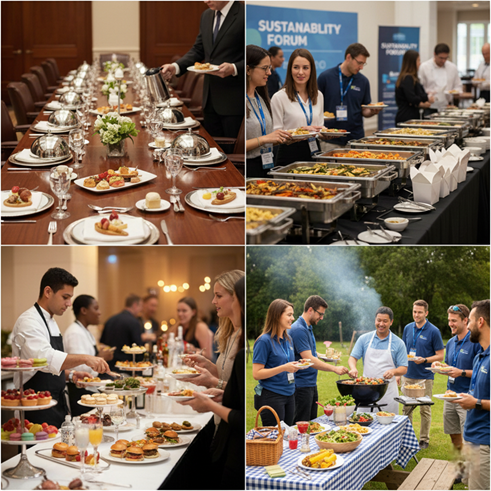 أفكار خدمات تقديم الطعام Catering على حسب نوع الفعالية المؤسسية - Catering Ideas Based on the Type of Corporate Event
