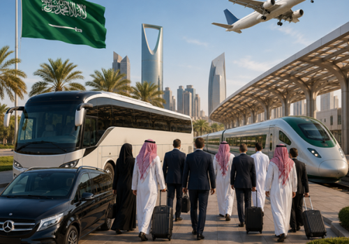 اختيار وسيلة النقل المناسبة للوفود الكبيرة في المملكة العربية السعودية - Choosing the Right Transportation for Large Delegations in Saudi Arabia